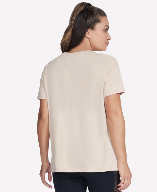 Skechers Diamond Cheetah Short Sleeve Tee Natural Cream (Women's) - Image 3