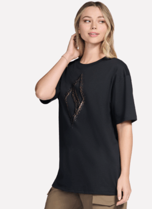 Skechers Gold Splatter Diamond Short Sleeve Tee Black (Women's)