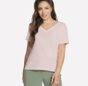 Skechers GO DRI Pima™ V-Neck Tee PINK (Women's)