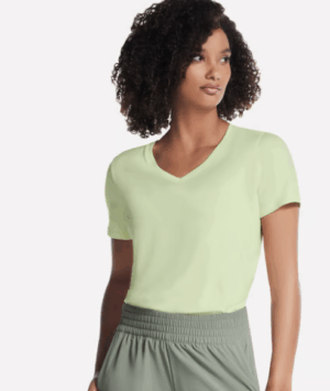 Skechers GO DRI Pima™ V-Neck Tee LIme (Women's)