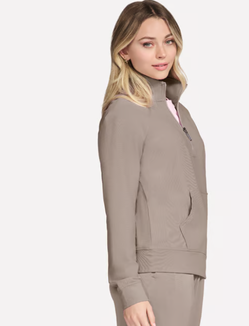 SKECHERS GO LUXE Rib 1/4 Zip Top Taupe (Women's) - Image 2