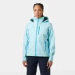 Helly Hansen Crew Hooded Sailing Jacket 2.0 (Light Cyan) (Women's) - Image 8
