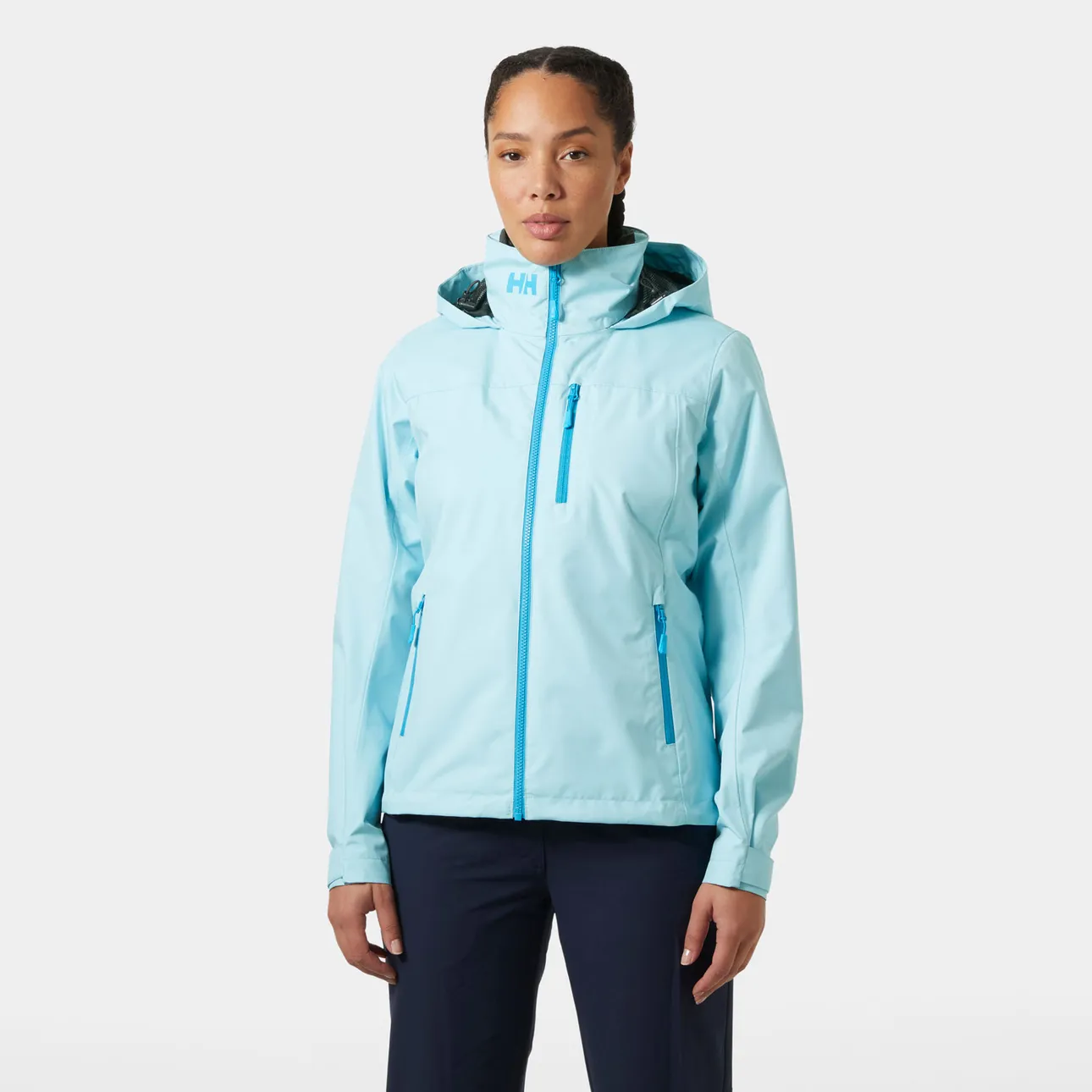 Helly Hansen Crew Hooded Sailing Jacket 2.0 (Light Cyan) (Women's) - Image 8