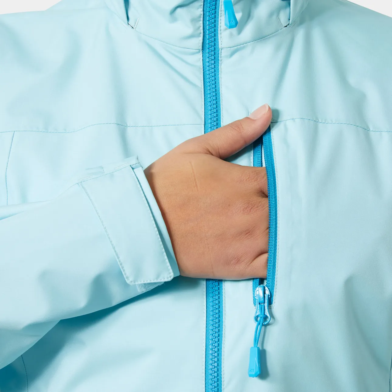 Helly Hansen Crew Hooded Sailing Jacket 2.0 (Light Cyan) (Women's) - Image 6