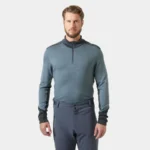 Helly Hansen LIFA® Merino Midweight Half-Zip Base Layer Washed Denim (Men's) - Image 3