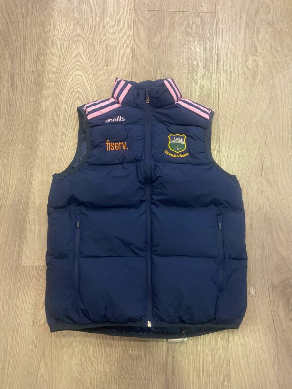 O’Neills Tipperary GAA  Hydra Hooded Padded Gilet Marine Navy Pink (Kids Adults)