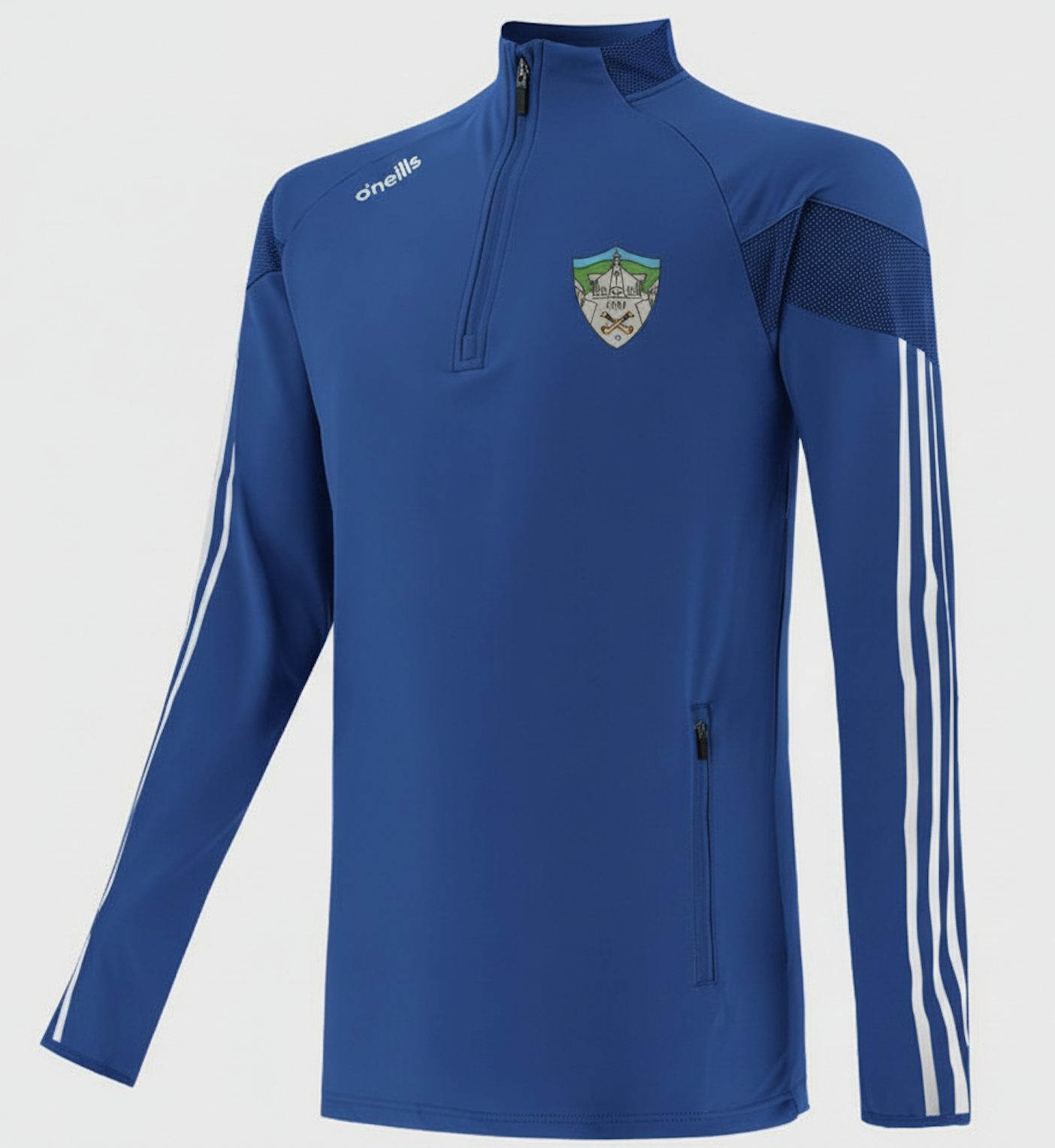O'Neills Silvermines Camogie  Tour Brushed Half Zip Top Royal/White (Kids / Adults)  Pre-order open