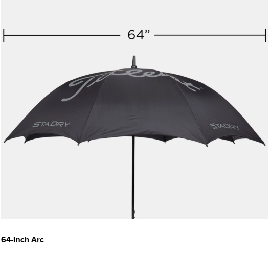 Titleist StaDry™ Single Canopy Golf Umbrella Black - Image 4