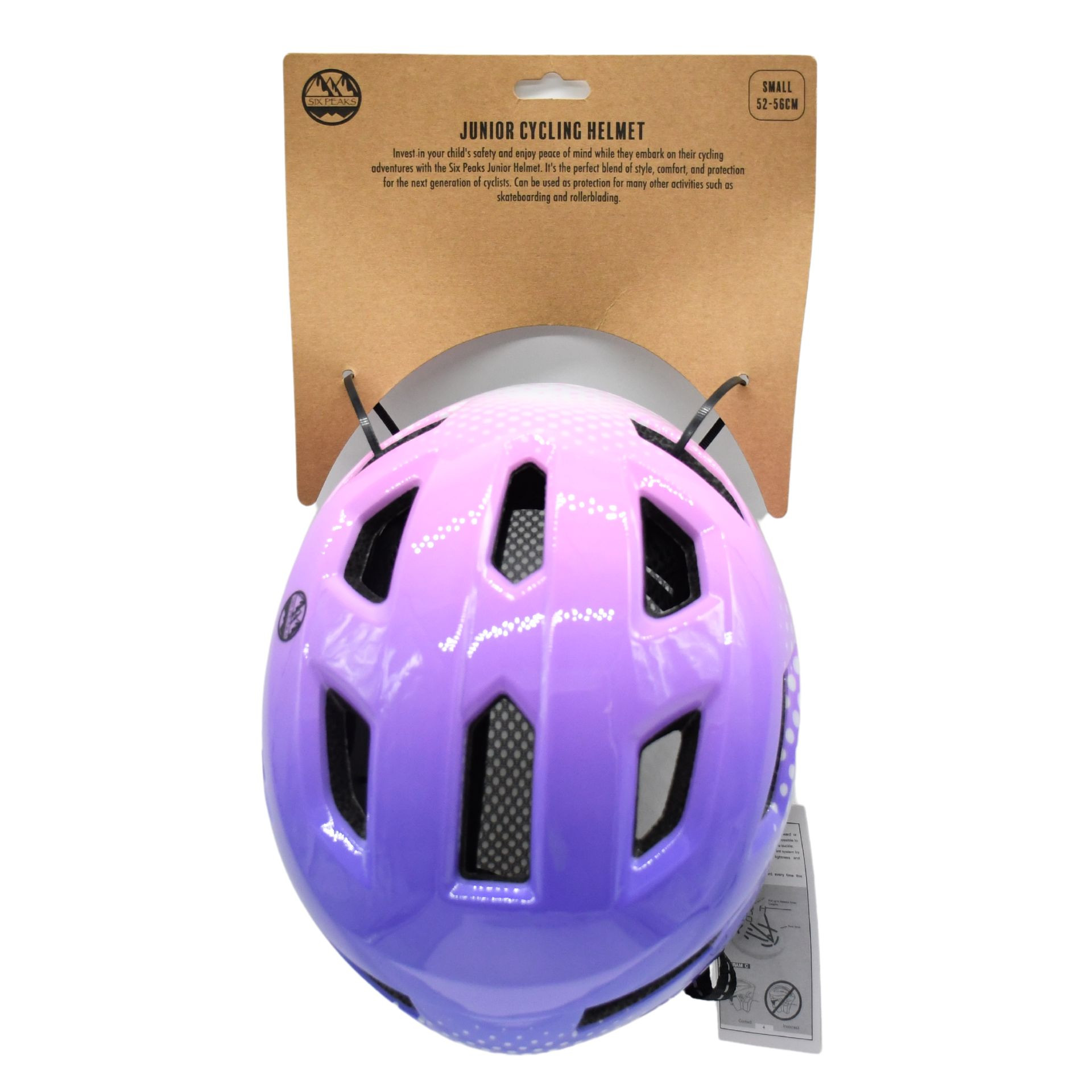 Six Peaks Junior Cycling Helmet Pink Purple (Kids) - Image 3