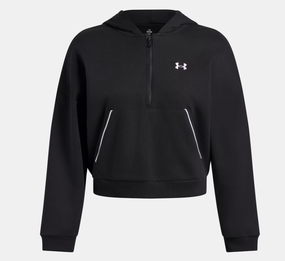 Under Armour UA Rival Fleece Pipe Half Zip Sweatshirt | Black (Women's) - Image 3