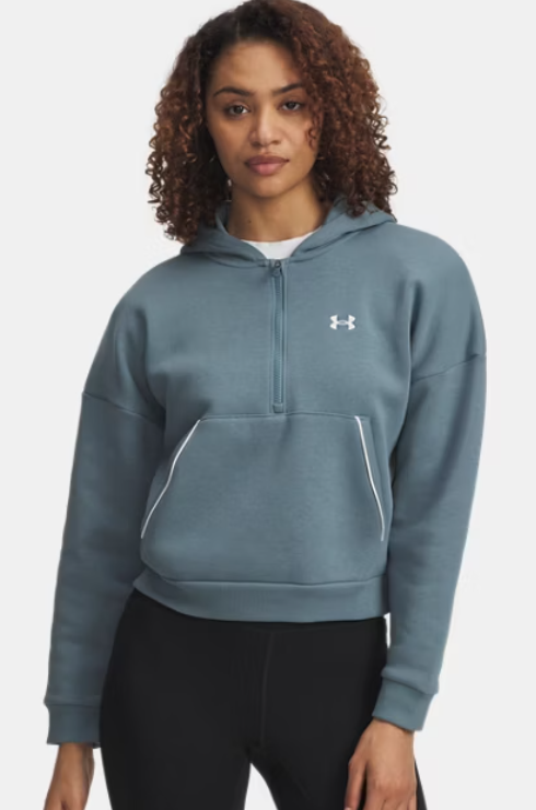 Under Armour UA Rival Fleece Pipe Half Zip Sweatshirt |Jasper Blue (Women's) - Image 5