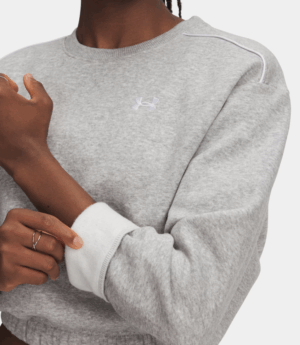 Under Armour UA Rival Fleece Pipe Crew Sweatshirt | Light Grey (Women's)