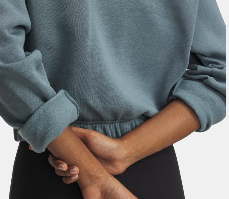 Under Armour UA Rival Fleece Pipe Crew Sweatshirt |Jasper Blue (Women's) - Image 4