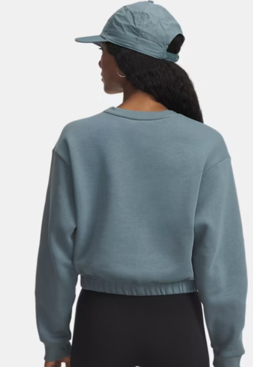 Under Armour UA Rival Fleece Pipe Crew Sweatshirt |Jasper Blue (Women's) - Image 5