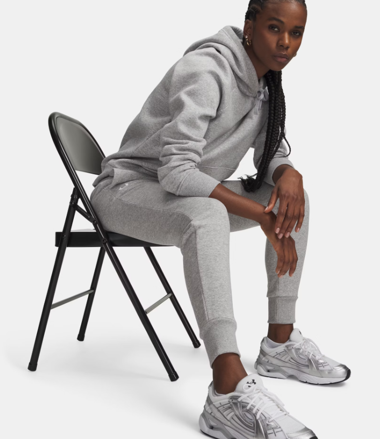 Under Armour UA Rival Fleece Jogger Pant | Light Grey (Women's) - Image 3