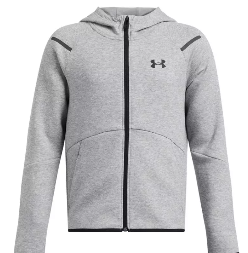 Under Armour UA Unstoppable Full Zip Fleece Top Grey (Boys) - Image 3