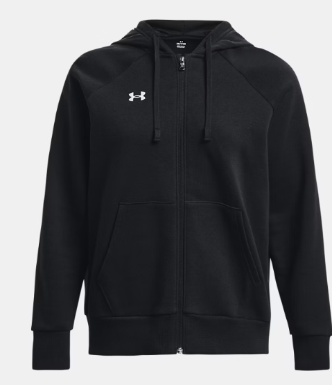 Under Armour UA Rival Fleece Full Zip Hoodie Top | Black (Women's) - Image 4