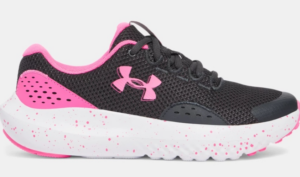 Under Armour Grade School UA Surge 4 Running Shoes Black/Grey/Pink (Kids)