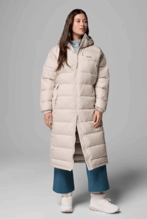 Columbia Pike Lake™ III Long Hooded Puffer Dark Stone | Black (Women's)