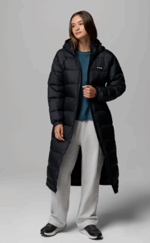 Columbia Pike Lake™ III Long Hooded Puffer Jacket | Black (Women's)