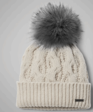 Columbia Boundless Days™ Cable Knit Pom Beanie Dark Stone (Women's)