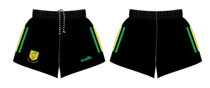 O'Neills Toomevara GAA Training Shorts Black/Green/Amber (Kids/Adults) - Image 2