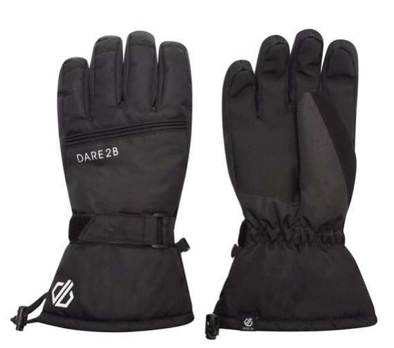 Dare2Be Worthy Waterproof Ski Gloves | Black (Adults)