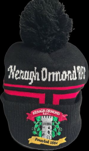 Nenagh Ormond Rugby FC Bobble Hat | Black/Red