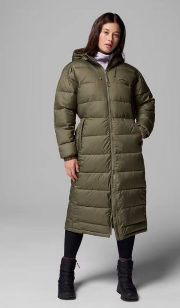Columbia Pike Lake™ III Long Hooded Puffer Jacket | Stone Green (Women's) - Image 8