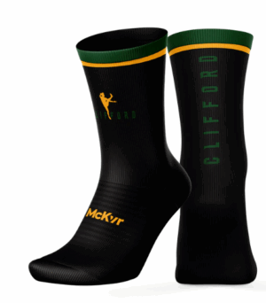 McKvr David Clifford Mid Sock  Black/Green/Amber