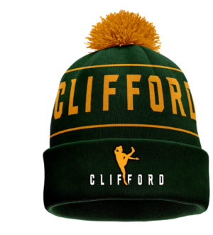 McKvr Clifford Bobble Hat | Forest Green/Amber Youth