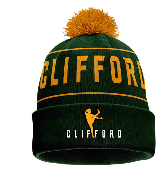 McKvr Clifford Bobble Hat | Forest Green/Amber Youth
