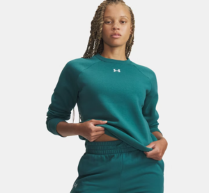 Under Armour UA Rival Crew Sweatshirt | Rack Green/White (Women's)