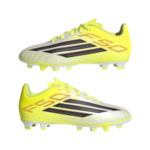 adidas F50 Club Firm Ground/Multi Ground Football Boots | Team Solar Yellow 2 / Core Black / Lucid Red (Kids)