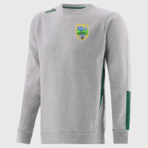 O’Neills Portroe GAA Jenson Crew Neck Fleece Sweatshirt Grey/Green (Adults / Kids)