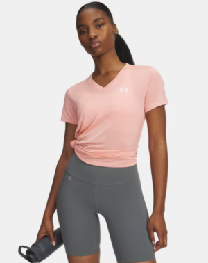 Under Armour UA Tech™ Twist V Neck Tee Shirt | Posh Pink (Women’s)