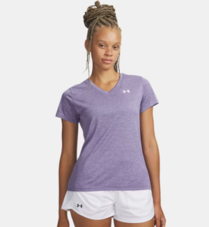 Under Armour UA Tech™ Twist V Neck Tee Shirt | Purple Luxe (Women’s)