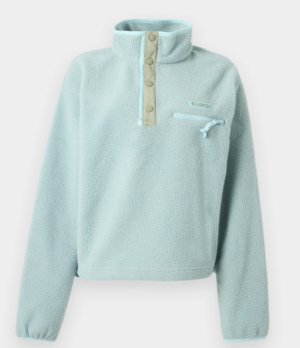 Columbia Helvetia™ II Cropped Sherpa Half Snap Fleece Top | Crushed Blue (Women's)