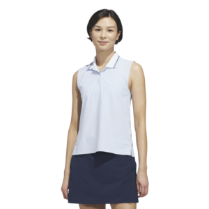 adidas Beyond The Course Twistknit Sleeveless Golf Polo Shirt | Crystal Sky Blue (Women's)