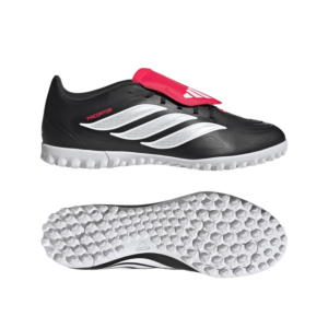 adidas PREDATOR CLUB Fold-Over Tongue Turf Football Shoes Core Black / Cloud White / Lucid Red (Adults size 12 - 13)
