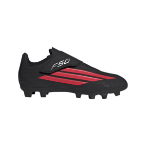 adidas F50 CLUB Velcro Firm Ground / Multi Ground football Boots | Core Black / Lucid Red / Core Black (Kids)