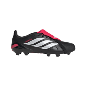 adidas Predator League Fold-Over Tongue Firm Ground Football Boots | Core Black / Cloud White / Lucid Red (Kids)