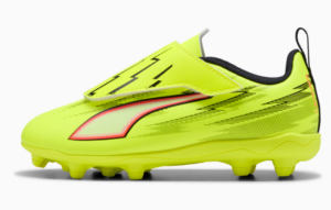Puma ULTRA 6 Play FG/AG Velcro Football Boots | Yellow Alert-PUMA Black-Glowing Red-Lime Squeeze (Kid's)