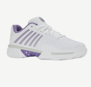 K-Swiss Express Light 3 Clay Tennis Shoe | White/Purple (Women's)