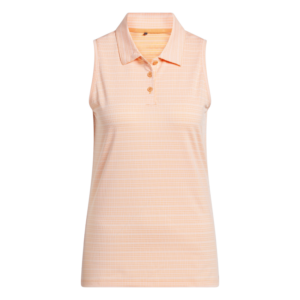 adidas Ultimate365 Jacquard Sleeveless Golf Polo Shirt | Dusky Orange (Women's)