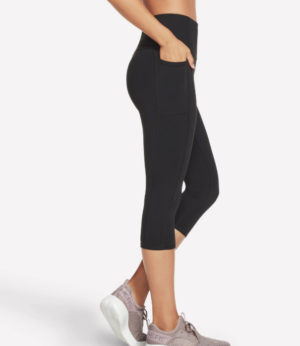 Skechers GO WALK High Waisted Capri Pant / Legging | Black (Women's)