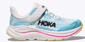 HOKA Clifton 10 Running Shoe Velcro | Frost / Soaring Blue (Kid's)