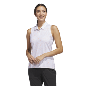 adidas Ultimate365 Printed Climacool Sleeveless Polo Shirt | White  (Women's)
