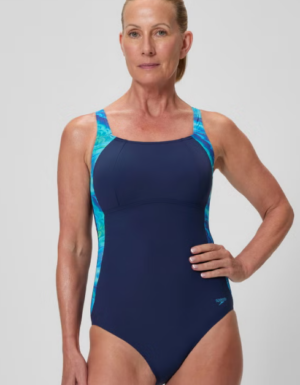Speedo Luna Lustre Shaping Swimsuit | Navy Blue (Women's)