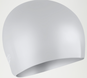 Speedo Long Hair Silicone Swim Cap| Silver (Adults)